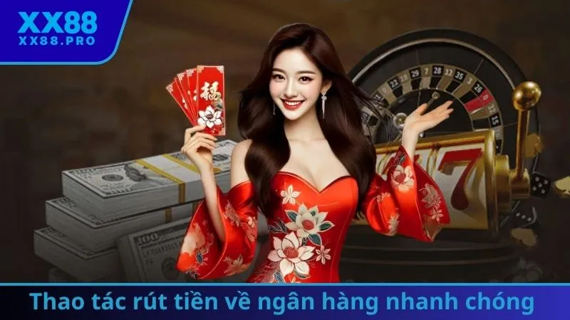 Thao tác rút tiền về ngân hàng nhanh chóng cùng XX88